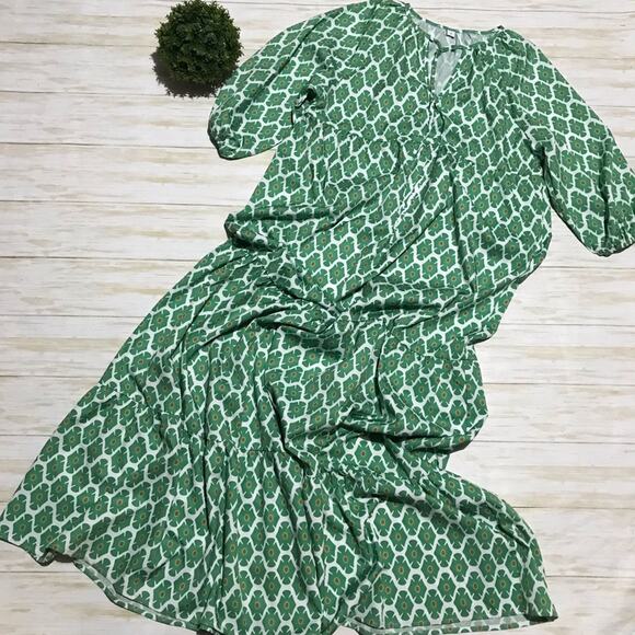 Dresses & Skirts - Vintage 1960s 1970s Style Kelly Green Avocado Tiered Maxi Dress Women’s Small